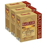|Basilur || Island of Tea Collection || 100% Pure Ceylon Black Tea ||100 Teabags String & Tag || Non GMO || All Natural || Garden Fresh & Antioxidant Rich || (Pack of 3)|
