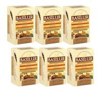 BASILUR Leaf of Ceylon - Thé noir en feuilles en sachets 25 x 2 g (x6)