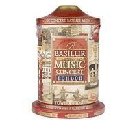 Basilur Pure Ceylon Black Tea with Cornflower, Blue Malva, Ginger Personal Collection "Music Concert London" in Metal Caddy, 100 Gr