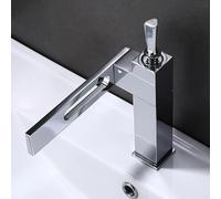 Basin Bassin Tap Waterfall Salle de salle de bain Taps en laiton, robinet de bassin à levier unique pour les salles de bains 1 trou chrome LWX