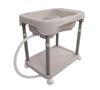 Basin de Lavage des Cheveux, Hauteur Réglable Confortable Coiffure au Lit de Lavage Portable Réutilisable Robusable pour Les Personnes âgées, Handicap, Handicapés, Femmes Enceintes, Enfants (Gris