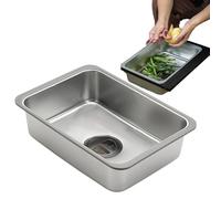Basin de lavage des services publics - baignoire durable, évier de nettoyage portable | Station de bol en acier inoxydable robuste, puits de préparation de cuisine de ferme compacte pour les ba