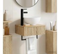vidaXL Lavabo mural Intérieur, Montage mural, Bois d'ingénierie