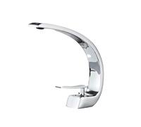 Basin de salle de bain en or robinet de robinet de trou à trou avec grand coude en cuivre complet et à l'eau froide du bassin sous-compteur du bassin LWX