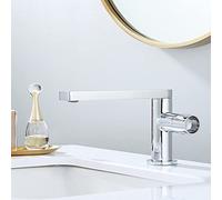 Basin Faucet 360° Swivel Bathroom Faucet, Single Handle Mixer Tap for Hot and Cold Water, Brass One Hole Splash-Proof Sink Faucet,Black,Short (Brushed Gold Tall)