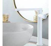 Basin Faucet 360° Swivel Bathroom Faucet, Single Handle Mixer Tap for Hot and Cold Water, Brass One Hole Splash-Proof Sink Faucet,Black,Short (Brushed Gold Tall)