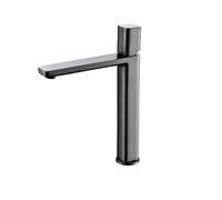 Basin Faucet Gunmetal Bathroom Tap Square Wash Single Handle Hot And Cold Mixer Deck Mounted Combined Colors(7901GM-T)