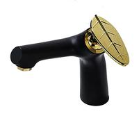 Basin Faucet, Modern Single Handle Bathroom One Hole Hot and Cold Vanity Mixer Tap, Household Brass Washbasin Faucet,Black Rose Gold (Black Rose Gold)