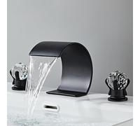 Basin mélange de mixage cascade de bassin de cascade pour salles de bains à trois trous Évier de salle de bain Taps à double poignée en laiton Gris Gris fabriqué en Chine Beauty Comes