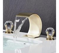 Basin mélange de mixage cascade de bassin de cascade pour salles de bains à trois trous Évier de salle de bain Taps à double poignée en laiton Gris Gris fabriqué en Chine Beauty Comes
