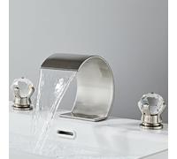 Basin mélange de mixage cascade de bassin de cascade pour salles de bains à trois trous Évier de salle de bain Taps à double poignée en laiton Gris Gris fabriqué en Chine Beauty Comes