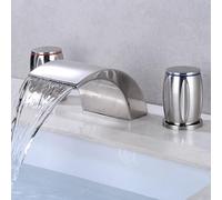 Basin mélangeur cascade cascade de bassin à 3 trous pour salles de bains et eau froide à double levier pour lavabo de salle de bain Taps or faits en Chine LWX