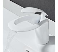Basin Mixer Tap pour évier de salle de bain Taps cascade 1 trou, robinet de bassin en laiton pour les salles de bains à poignée simple noire LWX