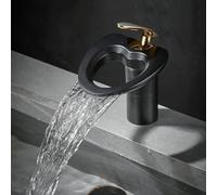 Basin Mixer Tap Waterfall Basin Tap pour salles de bains en laiton de salle de bain en laiton Taps de salle de bain Single levier blanc + or fabriqué en Chine LWX