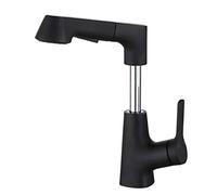 Basin Mixer Tap with Pull Out Spray Bathroom Taps Brass Multifunctional Hot and Cold Lifting Basin Faucet-Black