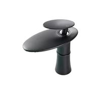 Basin Mixer Taps Waterfall Faucet Toilet Bathroom Cabinet Washbasin Above Counter Basin Full Copper Single Hole Basin Cold and Hot Water Faucet Black, White + Gold High