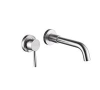 Basin Mixer Wall Brushed,Basin Tap with 360 Degrees Rotating spout,Wall Mounted Bathroom Faucet