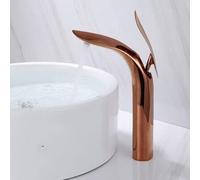 Basin Robinet Salle de bain Single Lever Hot and Cold Brass Water Berceur Tap Gold Chrome Black Black Leaf Water Sinker Mixer Crane (Chrome Tall) LWX