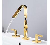 Basin Tap de robinet de base de bassin pour salles de bains en cascade à trois trous Évier de salle de bain Taps à double levier et or froid fabriqués en Chine Beauty Comes