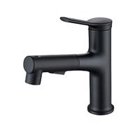 Basin with Pull-Out Sprayer Dual Mode Hot and Cold Water taps 360°rotatable Sink Mixer Faucet Single Multi-Funct Retractable Tap for Bathroom Sinks