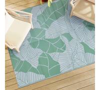 Basinlix ARAKIL - Tapis d'extérieur - Vert - 190 x 290 cm - En polypropylène - Réutilisable des deux côtés - Résistant aux UV - Pour balcon, terrasse, jardin - Comme couverture de pique-nique et tapis