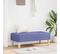 Basinlix Banc avec coussin bleu jean - 113 x 57 x 39 cm - Tissu moderne - Banc de couloir - Banc de salle à manger - Banc rembourré - Banc de rangement idéal pour salon, balcon et terrasse