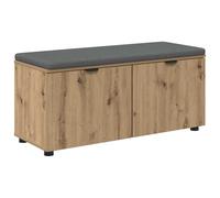 Basinlix Banc de couloir avec coussin en chêne Artisan - 100 x 38 x 46 cm - Banc de coffre moderne et minimaliste - Banc rectangulaire résistant pour couloir et vestiaire