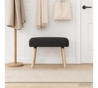 Basinlix Banc uni noir 60 x 40 x 45 cm Bou anc de couloir, de salle à manger, banc rembourré avec cadre en bois et pieds coniques pour salon, chambre à coucher, couloir ou terrasse