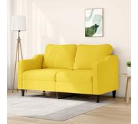 Basinlix Canapé 2 places jaune clair 140 cm tissu avec structure en métal robuste design moderne confortable pour lire, regarder la télévision, se détendre pour le salon et la chambre d'amis