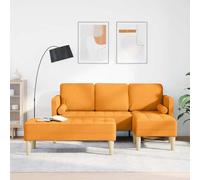 Basinlix Canapé d'angle avec coussin jaune foncé en polyester - Salon modulaire - Meubles rembourrés modernes - Idéal pour le salon, la chambre d'amis et le bureau - Lit inclinable confortable avec