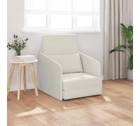 Basinlix Canapé-lit en velours crème avec coussin, accoudoir et dossier 65 x 80 x 83 cm, meuble rembourré multifonctionnel pour salon, chambre d'amis, bureau, idéal pour s'asseoir, se coucher et se
