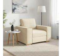 Basinlix Canapé rembourré en tissu Crème 100 x 78 x 84 cm Canapé d'angle avec espace de rangement et coussin pour salon, chambre d'amis, bureau, lit inclinable confortable avec accoudoirs et dossier