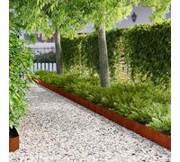 Basinlix Lot de 10 bordures de pelouse - 103 x 15 cm - En acier inoxydable - Résistant aux intempéries - Pour bordure de parterre et bordure de pelouse - Avec profil de bordure flexible pour délimiter