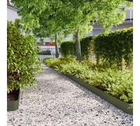 Basinlix Lot de 10 bordures de pelouse - Vert olive - 15 x 103 cm - En acier laminé à froid - Bordure de jardin - Bordure de séparation pour pelouse, chemin, paillis et parterre surélevé - Avec profil