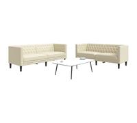 Basinlix Lot de 2 canapés Chesterfield en cuir synthétique capitonné pour salon, canapé d'angle confortable avec espace de rangement, housse moderne, idéal pour s'asseoir, lire, regarder la télévision