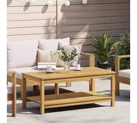 Basinlix Öl-Natur Table d'appoint 110 x 55 x 45 cm en bois d'acacia massif pour intérieur et extérieur, table basse résistante aux intempéries avec espace de rangement, étagère, table de rangement