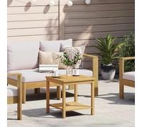 Basinlix Oli-Natur Table d'appoint en bois massif d'acacia pour intérieur et extérieur 45 x 45 x 45 cm Table basse rustique avec espace de rangement pour salon, jardin, terrasse