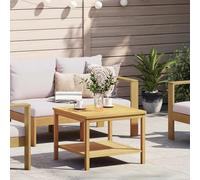 Basinlix Table d'appoint Öl-Natur 60 x 60 x 45 cm en bois d'acacia massif Table basse polyvalente avec espace de rangement pour l'intérieur et l'extérieur Table basse rustique