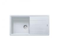 Basis BFG 611-97 Evier 97x50cm avec égouttoir réversible, Fragranit +, Blanc Artic (BFG61197B)