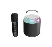 Basix Haut-Parleur Microphone Karaoké Microphone Intégré Maison Chant Karaoké Famille Sans Fil Bt Extérieur Portable Haut-Parleur.Black-Y2Single.