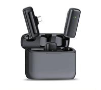 Basix Microphone Lavalier Sans Fil Mini Microphone D'Enregistrement Vidéo Portable À Réduction De Bruit Pour Iphone Android Avec Boîte De Chargement.J33-Type-C 2In1.