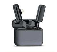 Basix Microphone Lavalier Sans Fil Mini Microphone D'Enregistrement Vidéo Portable À Réduction De Bruit Pour Iphone Android Avec Boîte De Chargement.J33-Ios 2In1.