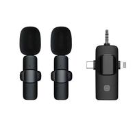 Basix-Mini microphone Lavalier sans fil,portable,audio,vidéo,statique,micro-cravate,micro-cravate pour iPhone,voix,iPad,jeu,téléphone - Type K13 Double 3in1 #A