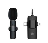 Basix-Mini microphone Lavalier sans fil,portable,audio,vidéo,statique,micro-cravate,micro-cravate pour iPhone,voix,iPad,jeu,téléphone - Type K13 Single 3in1 #B