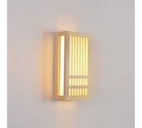 Baska Applique Murale en Bois Applique Murale Japonaise À LED, Abat-Jour Acrylique, Lampes Murales en Bois, Tête De Lit Carrée, Luminaires Muraux pour Salon, Chambre À Coucher, Restaurant