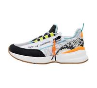 Basket à Lacets Desigual Moon Zipper Snake - Blanc/Noir/Jaune/Orange 39