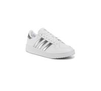 BASKET - ADIDAS - TEAM COURT W blanc-argent - Coupe basse en cuir avec semelle en caoutchouc 38