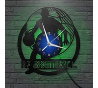 Basket-Ball 12 Pouces Horloge Murale Disque Vinyle muet et Horloge Murale LED sans coche adaptée à la Cuisine familiale Salon-B