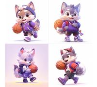 Basket-ball bébé Diamond Painting 4 Pack,5D DIY Diamant Painting Kit Complet Adulte et Enfant, DIY Loisirs Créatifs, Canevas Diamant et Perle Diamant Peinture Point pour Décoration Murale, 10x10cm