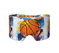 Basket-ball coloré croquis plaisir imprimé,Masque pour les yeux bloquant la lumière Cache-yeux et cache-oreilles pour le sommeil